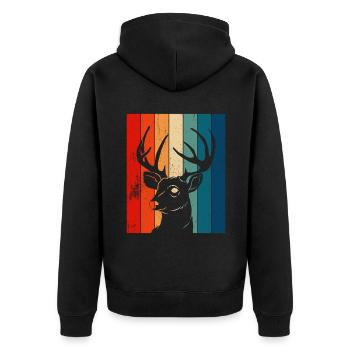 Rétro Taxidermiste Cerf - Veste à capuche bio Premium Unisexe - noir - Dos - Nico (187cm)