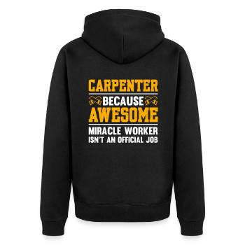Charpentier parce que génial - Veste à capuche bio Premium Unisexe - noir - Dos - Nico (187cm)