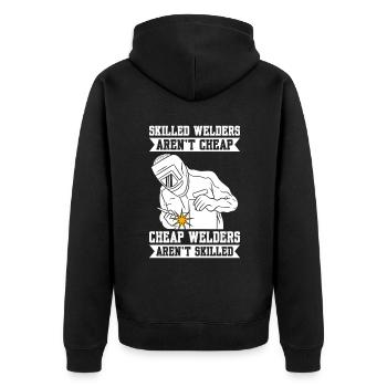 Les soudeurs bon marché ne sont pas qualifiés - Veste à capuche bio Premium Unisexe - noir - Dos - Nico (187cm)