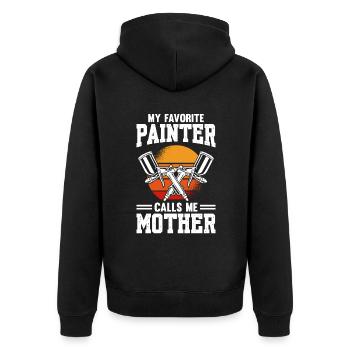 My Favorite Painter Calls Me Mother - Unisex Premium Organic Zip Hoodie - black - Back - Nico (187cm)