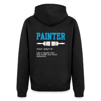 Painting Noun Painter - Unisex Premium Organic Zip Hoodie - black - Back - Nico (187cm)