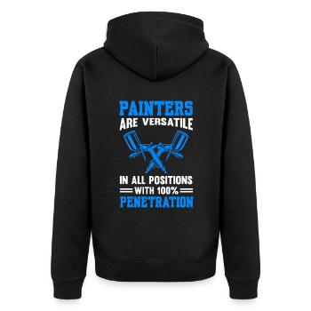 Les peintres sont polyvalents dans tous les postes avec 100% - Veste à capuche bio Premium Unisexe - noir - Dos - Nico (187cm)