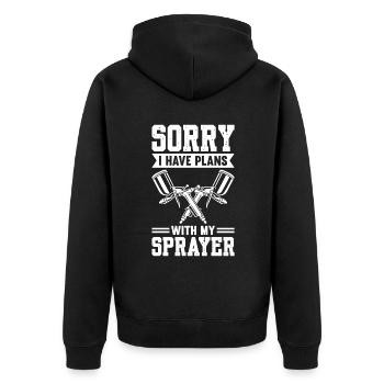 Sorry I Have Plans With My Sprayer - Unisex Premium Organic Zip Hoodie - black - Back - Nico (187cm)