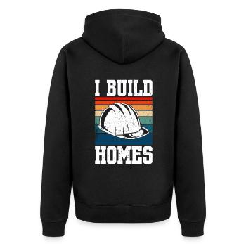 I Construction de maisons Travailleur en construction - Veste à capuche bio Premium Unisexe - noir - Dos - Nico (187cm)