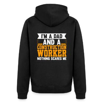 Je suis un père et un travailleur de la construction - Veste à capuche bio Premium Unisexe - noir - Dos - Nico (187cm)