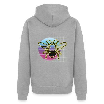 Bee for beekeepers and beekeepers - Unisex Premium Organic Zip Hoodie - heather grey - Back - Nico (187cm)