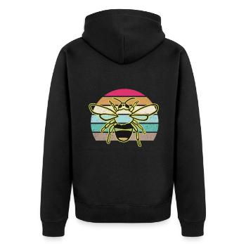 Bee for beekeepers and beekeepers - Unisex Premium Organic Zip Hoodie - black - Back - Nico (187cm)