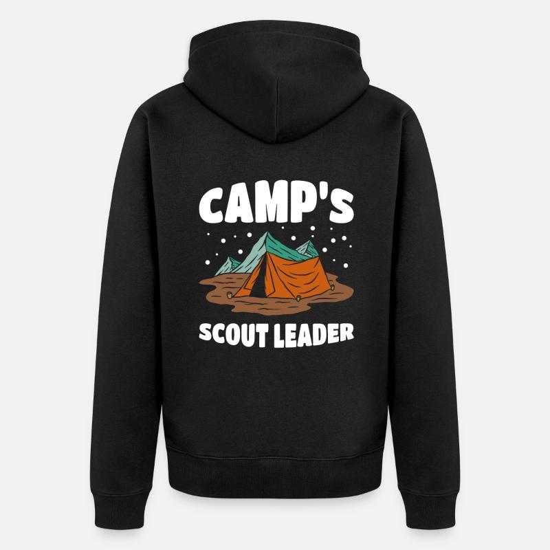 Chef scout du camp - Veste à capuche bio Premium Unisexe - noir