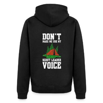 Ne me faites pas utiliser ma voix de chef scout - Veste à capuche bio Premium Unisexe - noir - Dos - Nico (187cm)