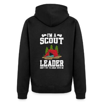 Je suis un chef scout N’essayez pas de discuter avec moi - Veste à capuche bio Premium Unisexe - noir - Dos - Nico (187cm)