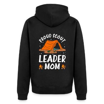 Maman fière chef scoute - Veste à capuche bio Premium Unisexe - noir - Dos - Nico (187cm)