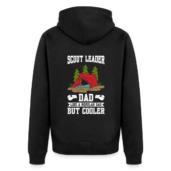 Le père chef scout comme un père ordinaire mais plus cool - Veste à capuche bio Premium Unisexe - noir - Dos - Nico (187cm)
