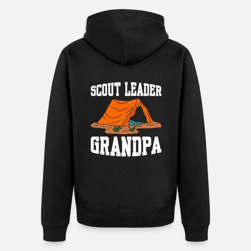 Chef scout Grand-père Chef scout - Veste à capuche bio Premium Unisexe - noir
