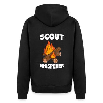 Chef scout chuchoteur - Veste à capuche bio Premium Unisexe - noir - Dos - Nico (187cm)