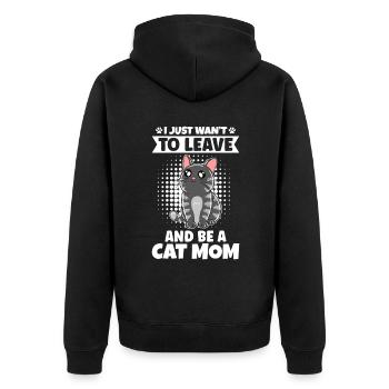Je veux juste partir et être une maman chat - Veste à capuche bio Premium Unisexe - noir - Dos - Nico (187cm)