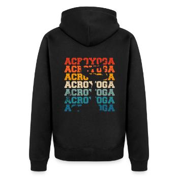 Funny Acroyoga Acro Yoga - Unisex Premium Bio Zip Hoodie - Schwarz - Hinten - Nico (187cm)