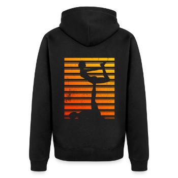 Acro Yoga Acroyoga - Unisex Premium Bio Zip Hoodie - Schwarz - Hinten - Nico (187cm)