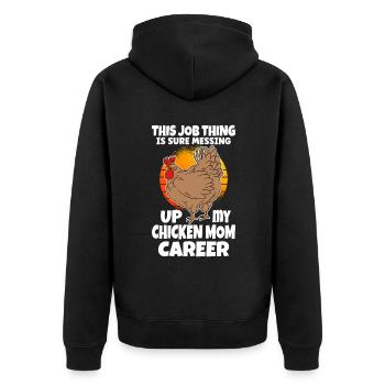 Poulet Maman Carrière Poulet Mère - Veste à capuche bio Premium Unisexe - noir - Dos - Nico (187cm)