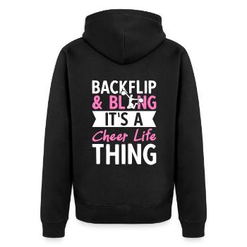 Backflip et Bling It’s A Cheer Life Thing - Veste à capuche bio Premium Unisexe - noir - Dos - Nico (187cm)