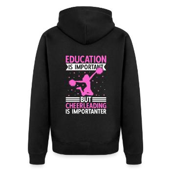 L’éducation est importante, mais le cheerleading - Veste à capuche bio Premium Unisexe - noir - Dos - Nico (187cm)