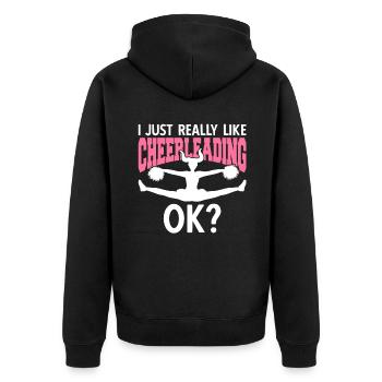 J’aime vraiment le cheerleading ok - Veste à capuche bio Premium Unisexe - noir - Dos - Nico (187cm)
