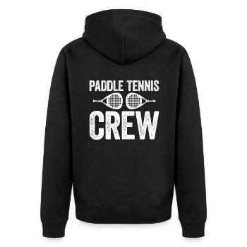 Paddle Tennis Crew - Unisex Premium Bio Zip Hoodie - Schwarz - Hinten - Nico (187cm)