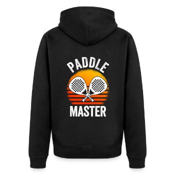 Paddle Master Paddle Tennis - Unisex Premium Organic Zip Hoodie - black - Back - Nico (187cm)