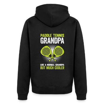 Grand-père de paddle-tennis comme un grand-père normal - Veste à capuche bio Premium Unisexe - noir - Dos - Nico (187cm)