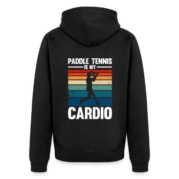 Le paddle-tennis est mon cardio - Veste à capuche bio Premium Unisexe - noir - Dos - Nico (187cm)