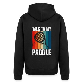 Paddle Tennis Parlez à ma pagaie - Veste à capuche bio Premium Unisexe - noir - Dos - Nico (187cm)