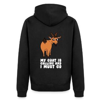 My goat is calling and I have to go - Unisex Premium Organic Zip Hoodie - black - Back - Nico (187cm)
