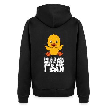 Drôles de canards Canard mignon - Veste à capuche bio Premium Unisexe - noir - Dos - Nico (187cm)