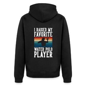 I Raised My Favorite Waterpolo Player - Unisex Premium Bio Zip Hoodie - Schwarz - Hinten - Nico (187cm)