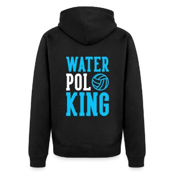 Water Polo King - Unisex Premium Bio Zip Hoodie - Schwarz - Hinten - Nico (187cm)