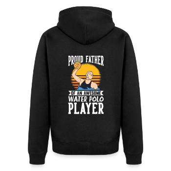 Father Of An Awesome Water Polo Player - Unisex Premium Bio Zip Hoodie - Schwarz - Hinten - Nico (187cm)