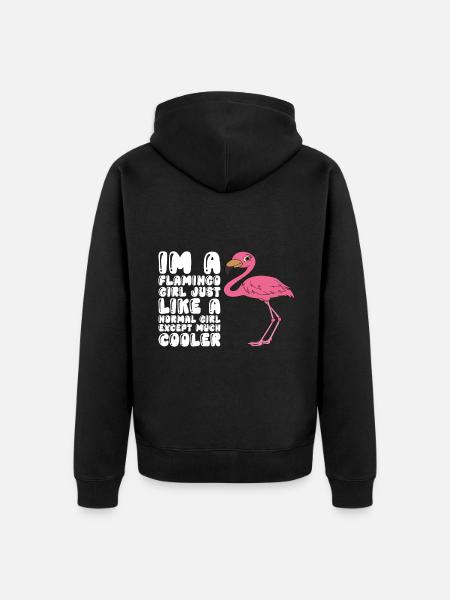 Funny flamingo - Unisex Premium Organic Zip Hoodie - black