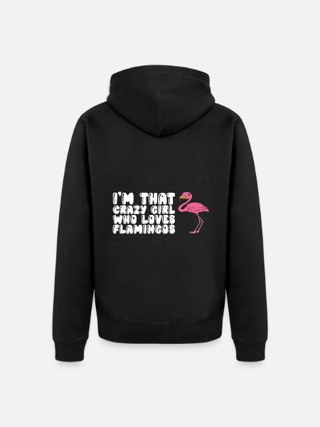 Funny flamingo - Unisex Premium Organic Zip Hoodie - black