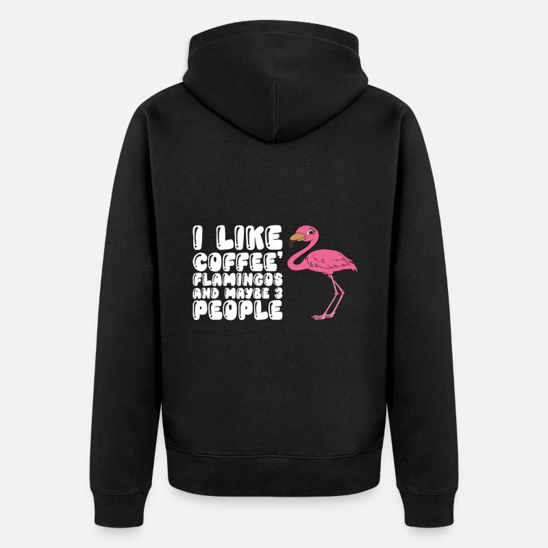 Drôle de flamant rose - Veste à capuche bio Premium Unisexe - noir