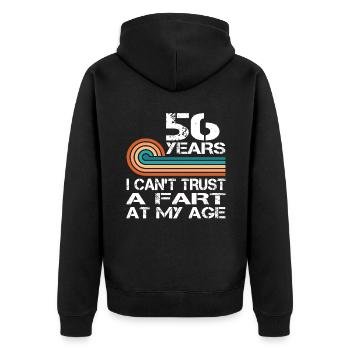 Je ne peux pas faire confiance à un pet à mon anniversaire de 56 ans - Veste à capuche bio Premium Unisexe - noir - Dos - Nico (187cm)