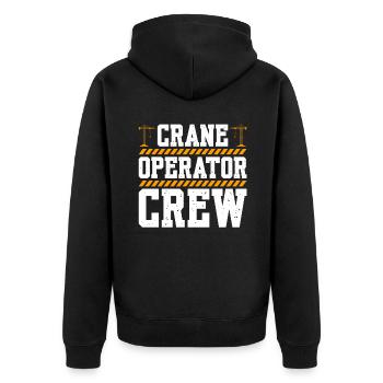 Crane Operator Crew - Unisex Premium Bio Zip Hoodie - Schwarz - Hinten - Nico (187cm)