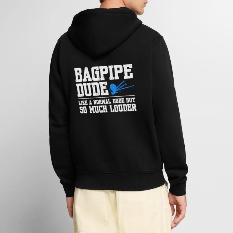 Le mec de cornemuse comme un mec normal mais tellement plus fort Veste à capuche bio Premium Unisexe