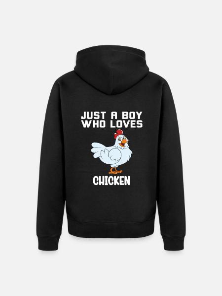 Funny Chicken Saying Chicken - Unisex Premium Organic Zip Hoodie - black
