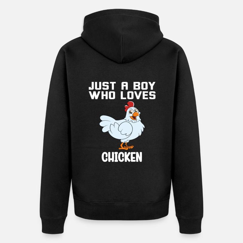 Drôle de poulet disant poulet - Veste à capuche bio Premium Unisexe - noir