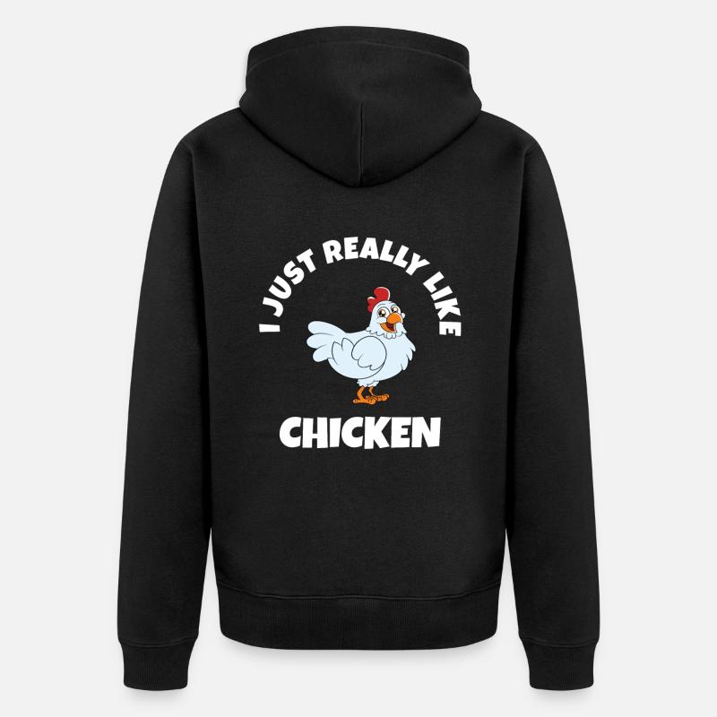Drôle de poulet disant poulet - Veste à capuche bio Premium Unisexe - noir