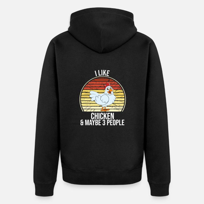 Drôle de poulet disant poulet - Veste à capuche bio Premium Unisexe - noir