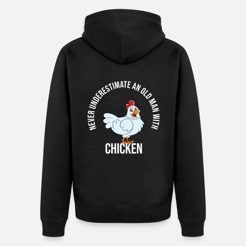 Drôle de poulet disant poulet - Veste à capuche bio Premium Unisexe - noir