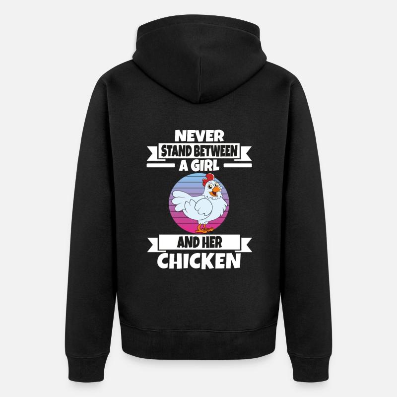 Drôle de poulet disant poulet - Veste à capuche bio Premium Unisexe - noir