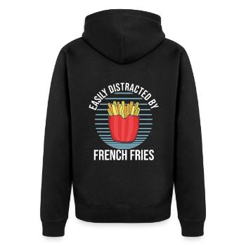Frites amusantes Frites drôles - Veste à capuche bio Premium Unisexe - noir - Dos - Nico (187cm)