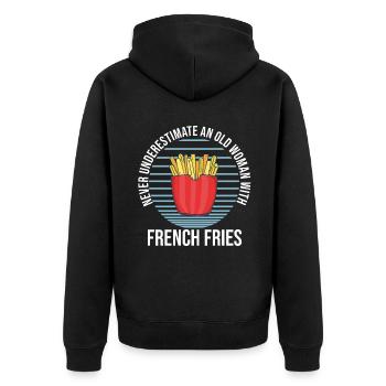 Frites amusantes Frites drôles - Veste à capuche bio Premium Unisexe - noir - Dos - Nico (187cm)