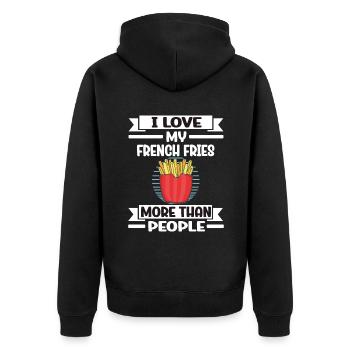 Frites amusantes Frites drôles - Veste à capuche bio Premium Unisexe - noir - Dos - Nico (187cm)